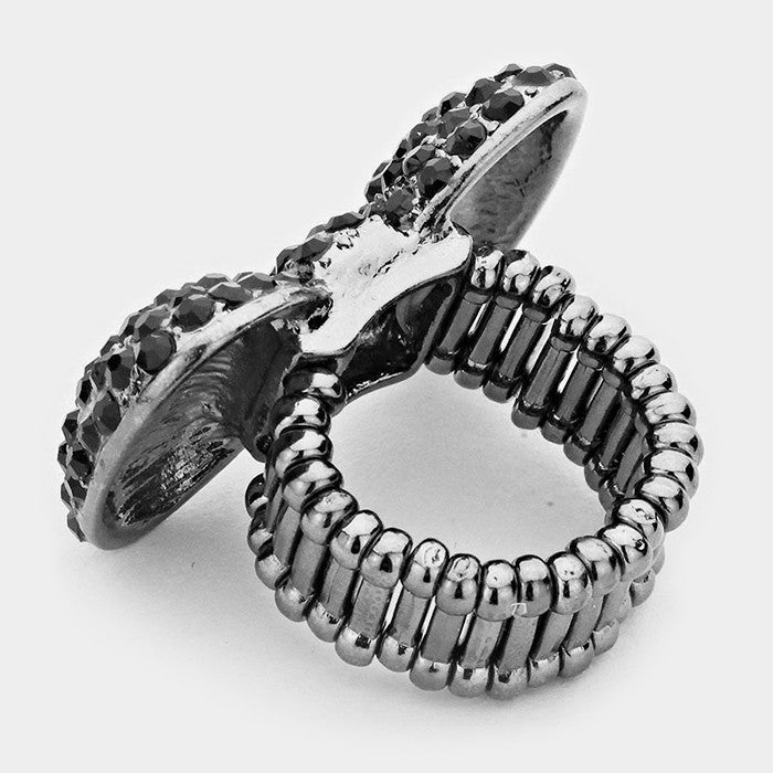 iLLASPARKZ Crystal Pave Bow Stretch Ring