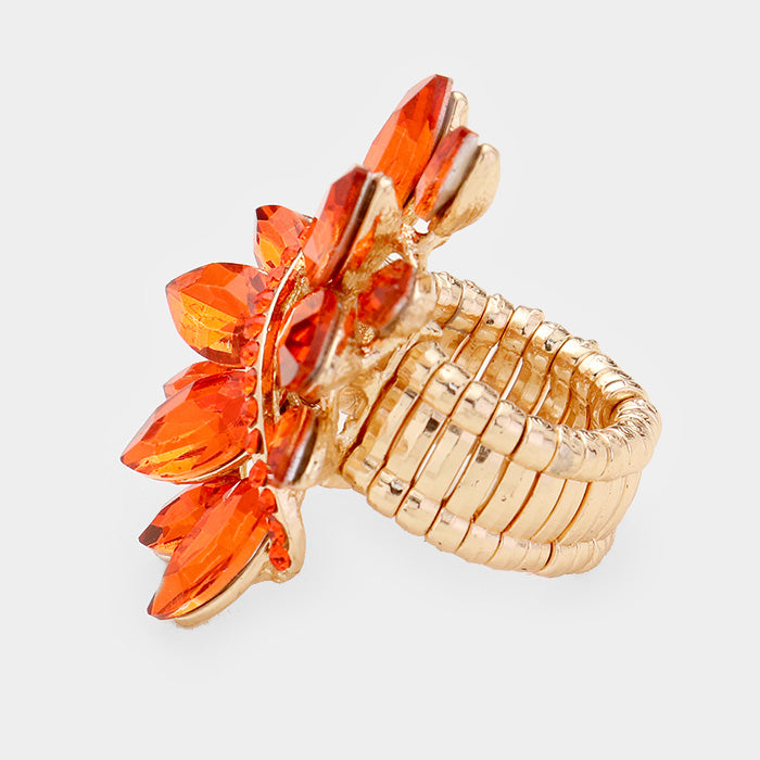 iLLASPARKZ Marquise Crystal Cluster Stretch Ring
