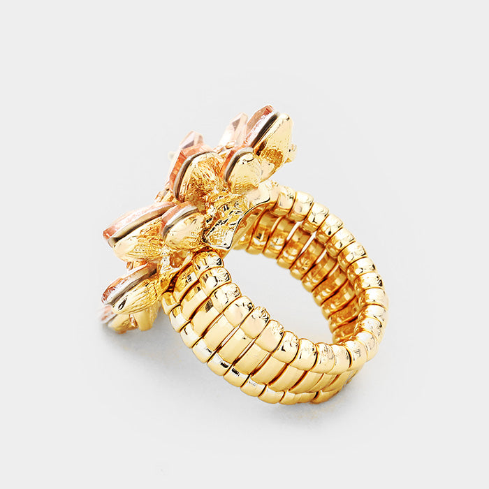 iLLASPARKZ Marquise Crystal Cluster Stretch Ring