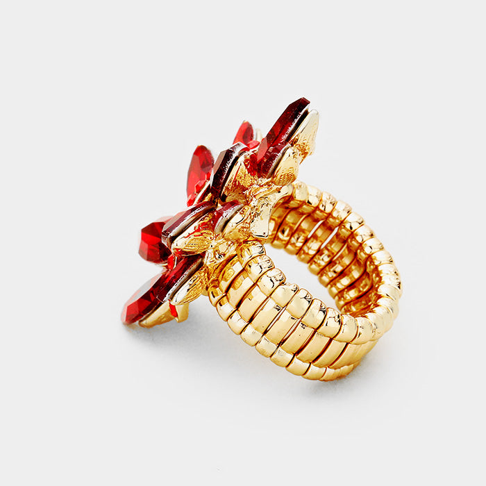 iLLASPARKZ Marquise Crystal Cluster Stretch Ring