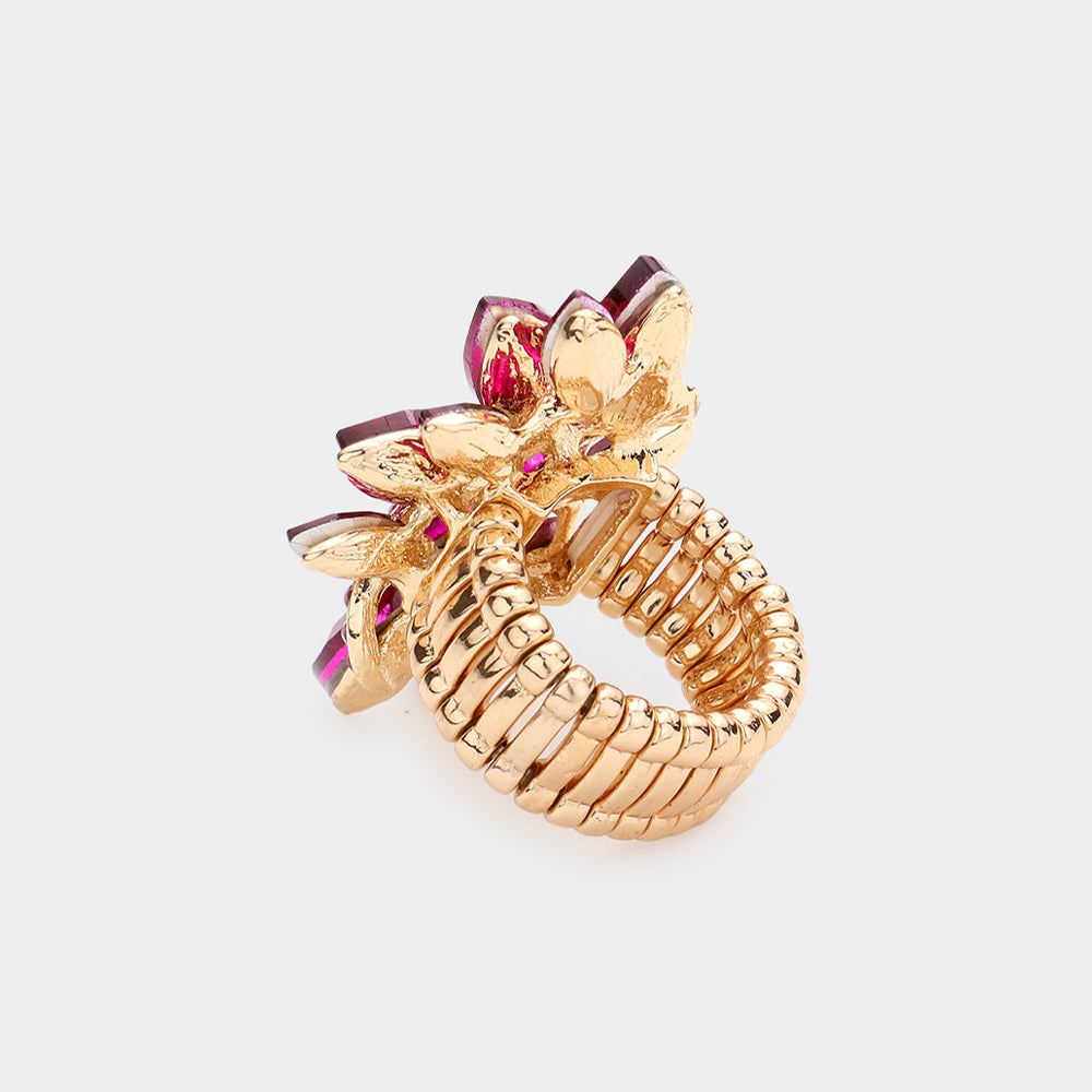 iLLASPARKZ Marquise Crystal Cluster Stretch Ring