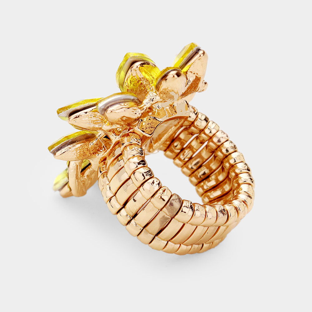 iLLASPARKZ Marquise Crystal Cluster Stretch Ring