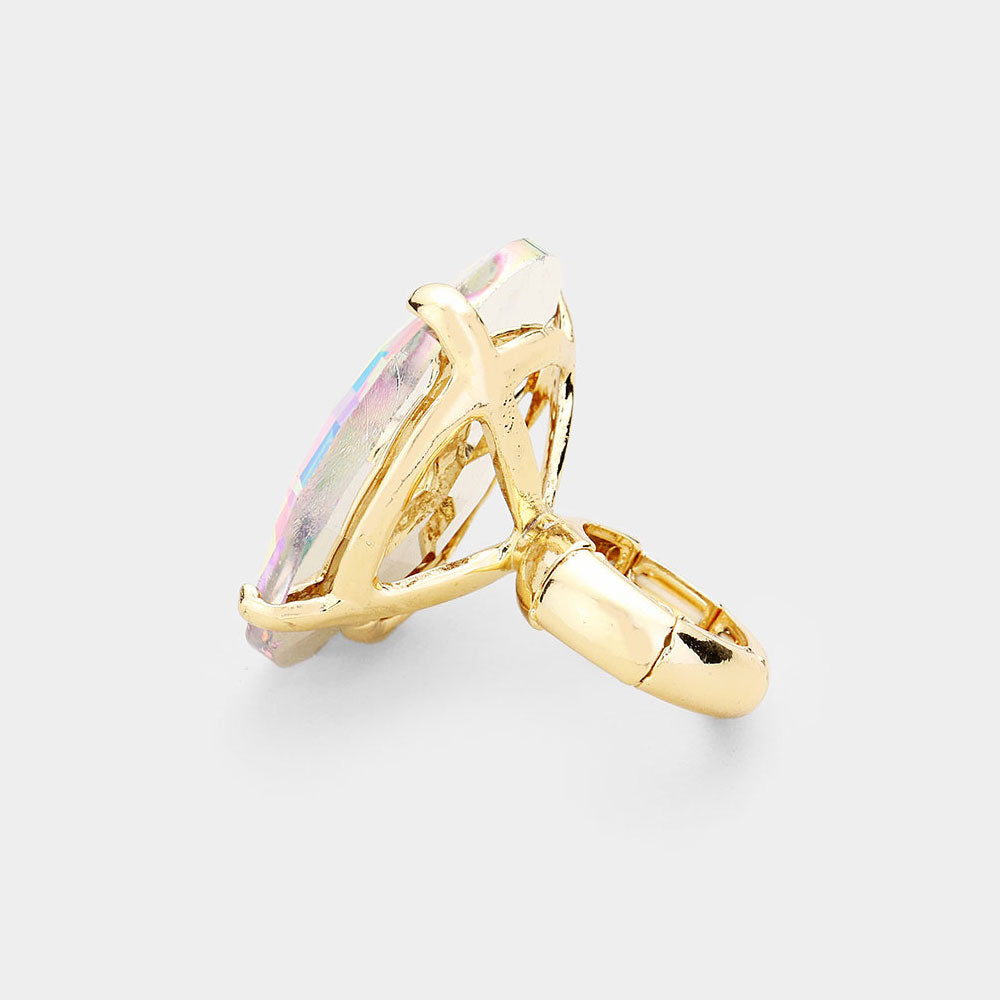 iLLASPARKZ Oval Crystal Stretch Ring