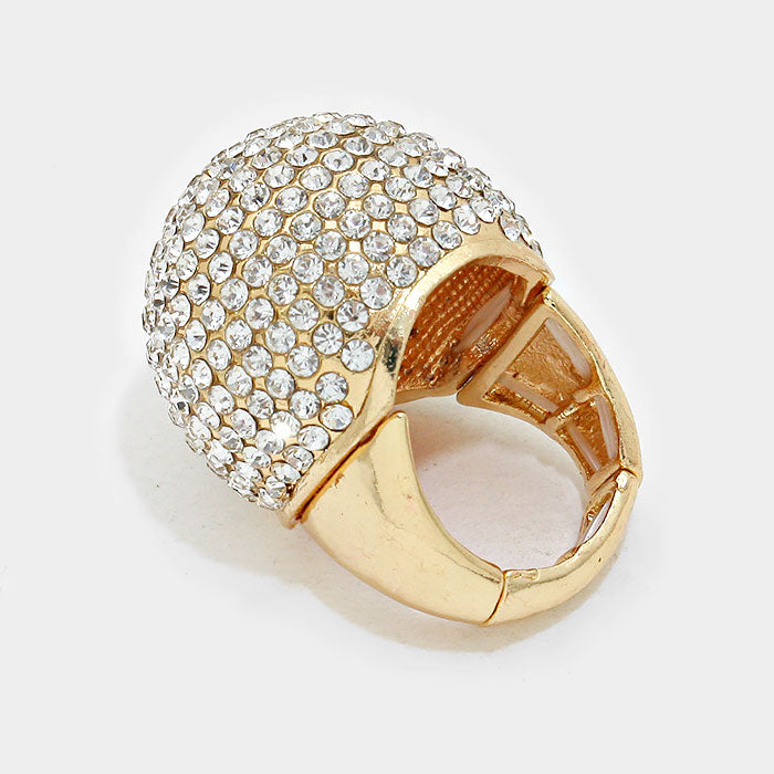 iLLASPARKZ Crystal pave dome stretch ring