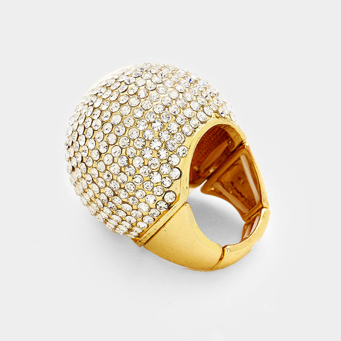 iLLASPARKZ Crystal Rhinestone Dome Stretch Ring