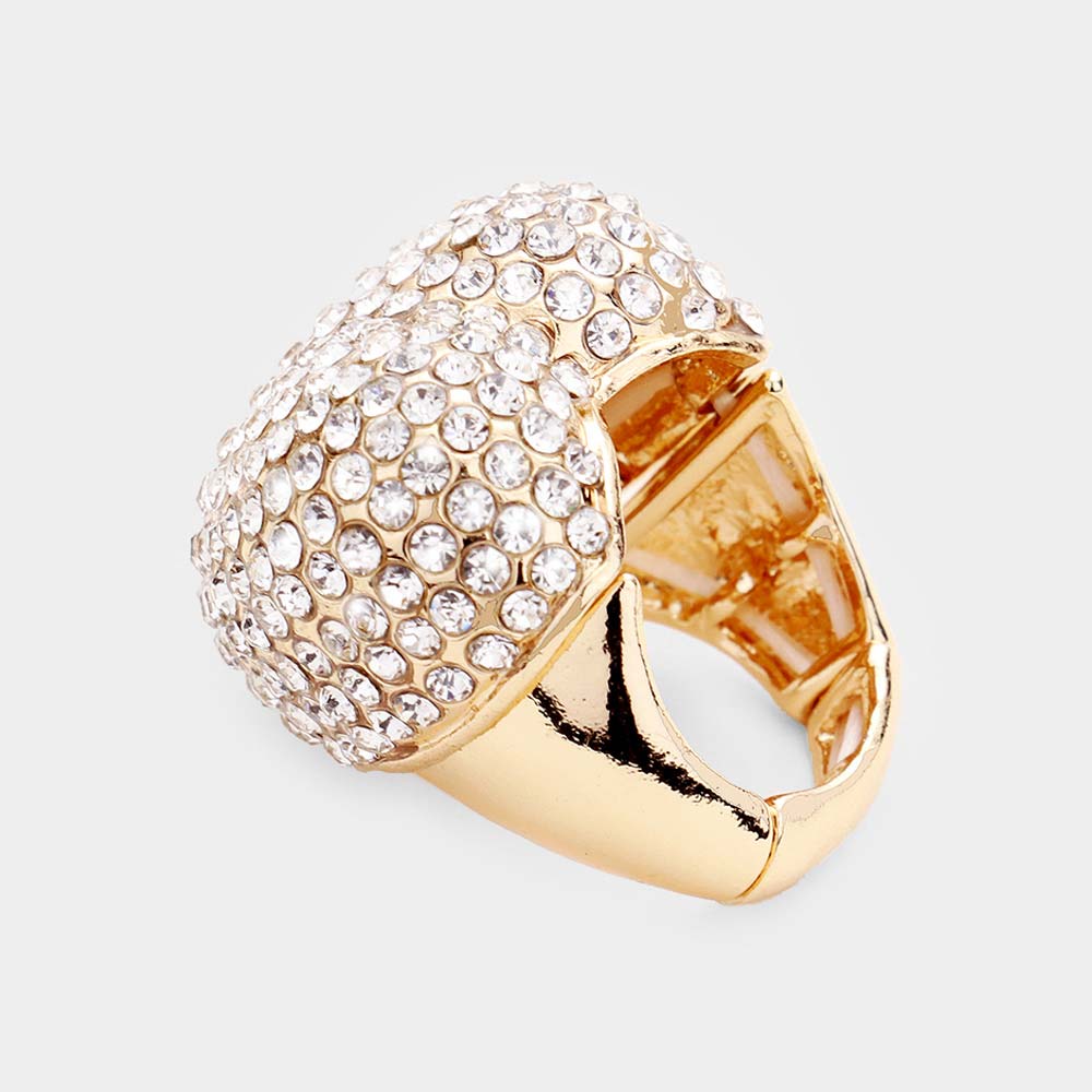 iLLASPARKZ Rhinestone Pave Heart Stretch Ring