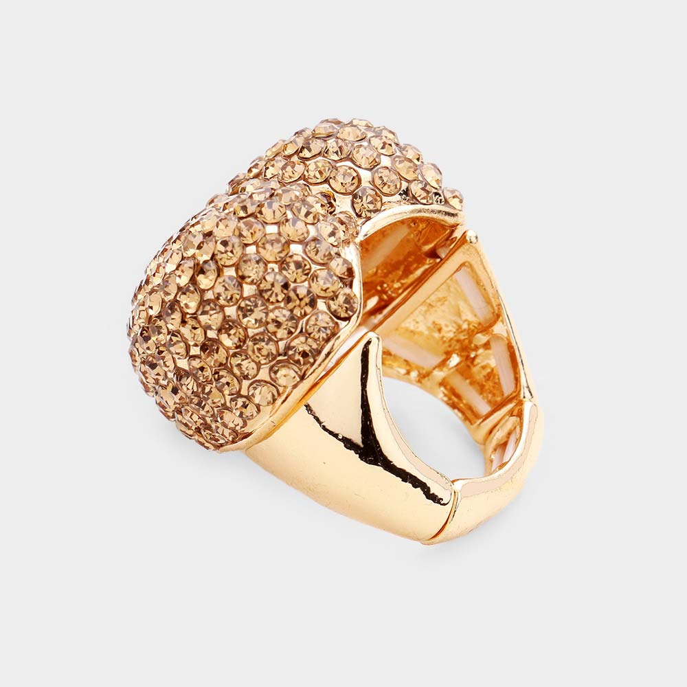 iLLASPARKZ Heart Crystal Rhinestone Pave Stretch Ring
