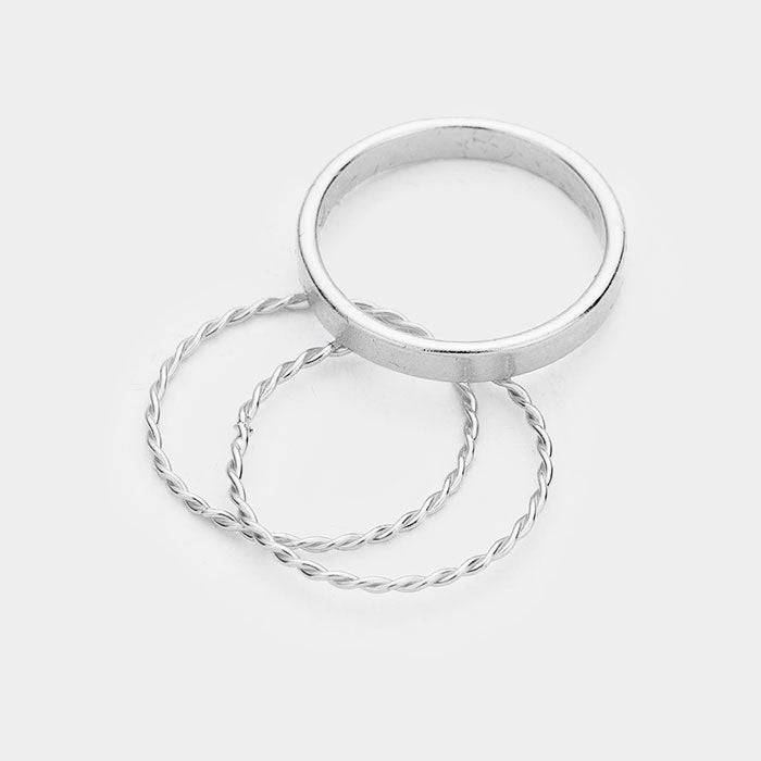 iLLASPARKZ Secret Box _ 3PCS Silver Filled Twisted Ring Set