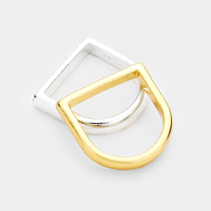 iLLASPARKZ Secret Box _ 2PCS Gold Filled Geometric Ring Set