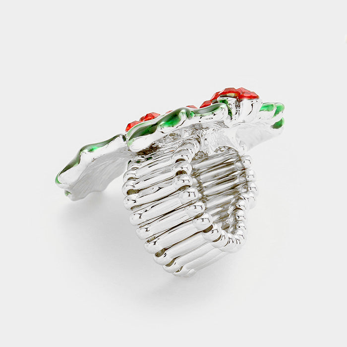iLLASPARKZ Christmas Holly Berry Stretch Ring
