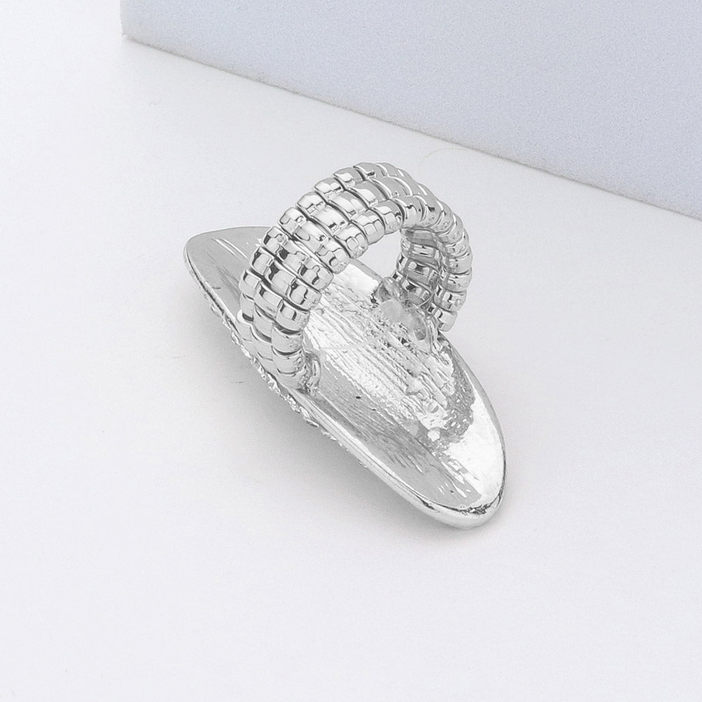 iLLASPARKZ Rhinestone Paved Long Oval Stretch Ring
