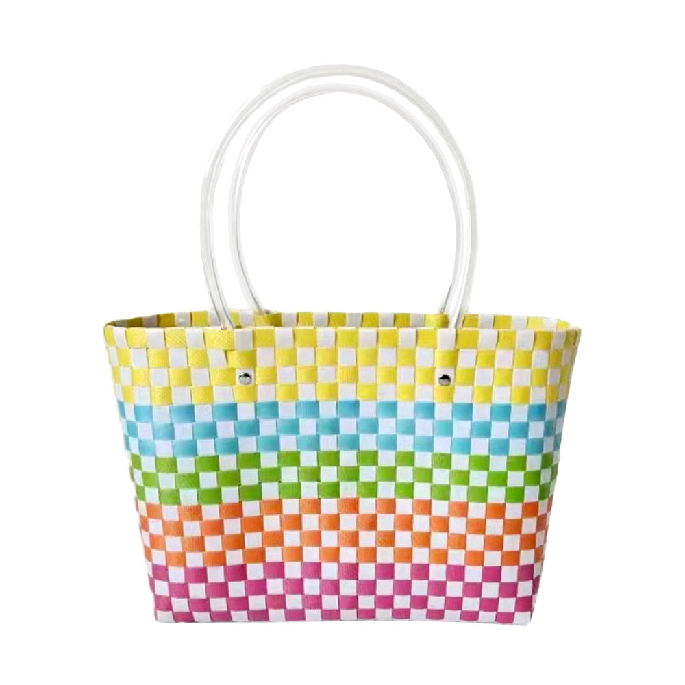 iLLASPARKZ Jelly Tube Top Handle Basket Weave Tote Bag / Shoulder Bag