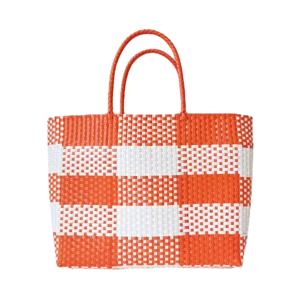 iLLASPARKZ Basket Weave Checkered Hand Bag / Tote Bag