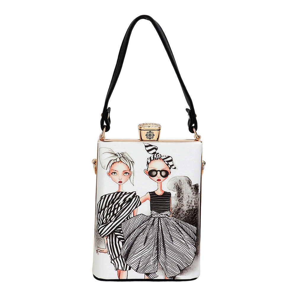 iLLASPARKZ Lady Printed Top Handle Mini Bag / Crossbody Bag