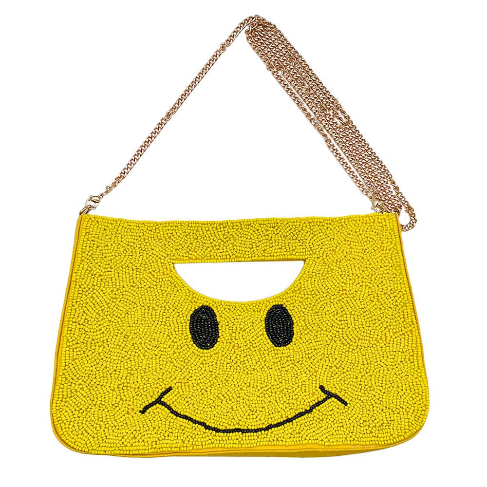 iLLASPARKZ Smile Pointed Seed Beaded Tote / Crossbody Bag