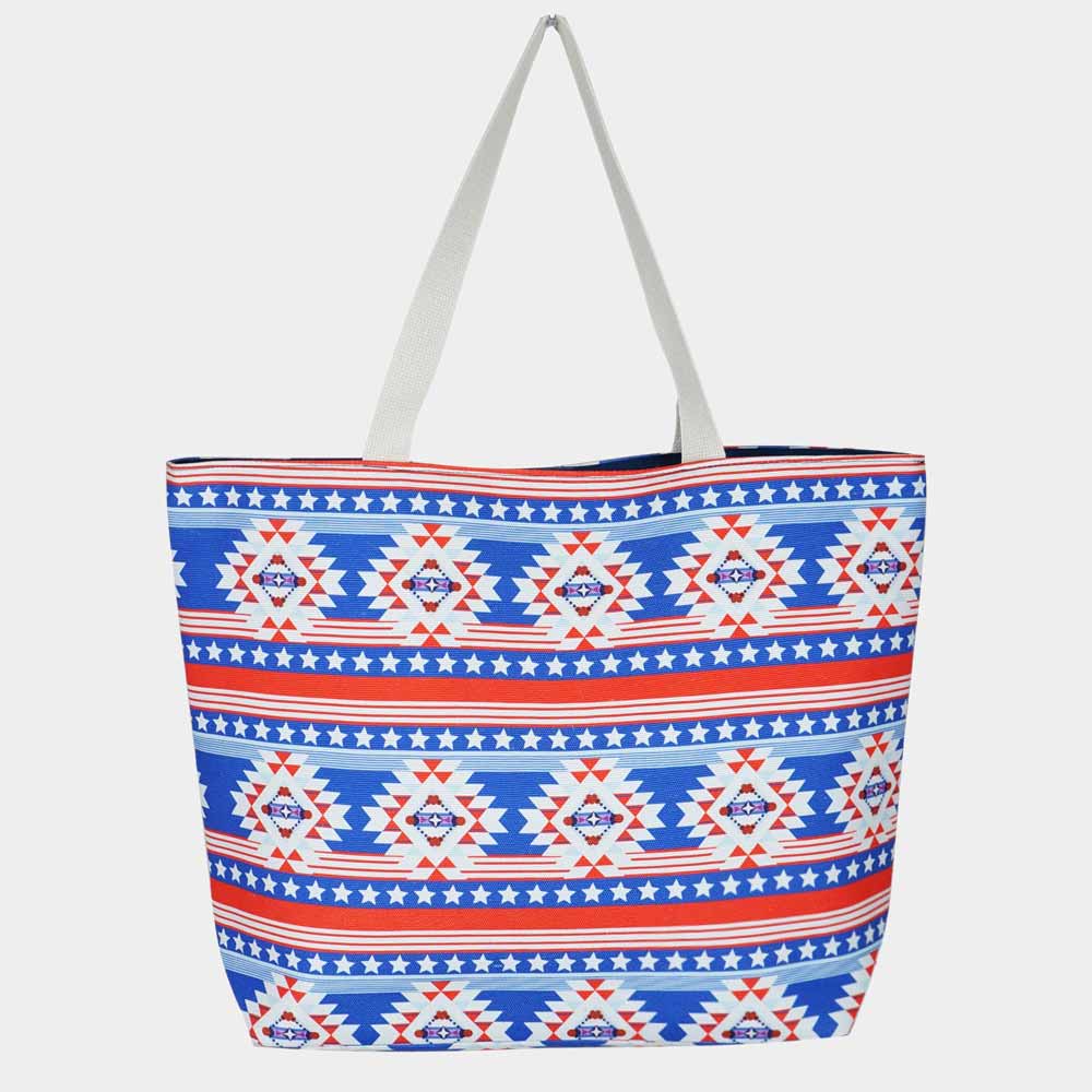 iLLASPARKZ Star Stripe Aztec Beach Tote Bag