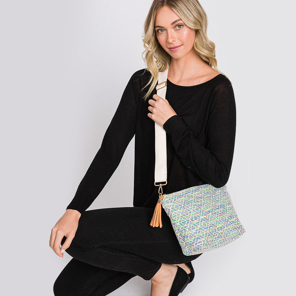iLLASPARKZ Aztec Patterned Tassel Crossbody Bag