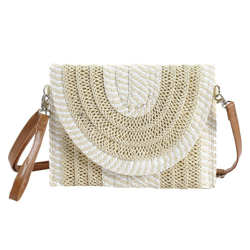 iLLASPARKZ Mixed Striped Straw Clutch / Crossbody Bag
