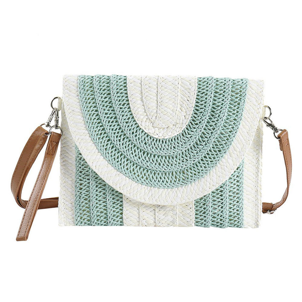 iLLASPARKZ Mixed Striped Straw Clutch / Crossbody Bag