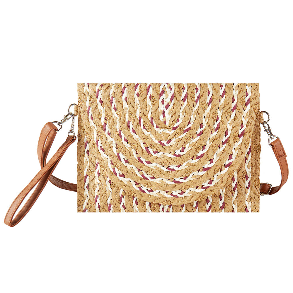 iLLASPARKZ Multi Color Straw Clutch / Crossbody Bag