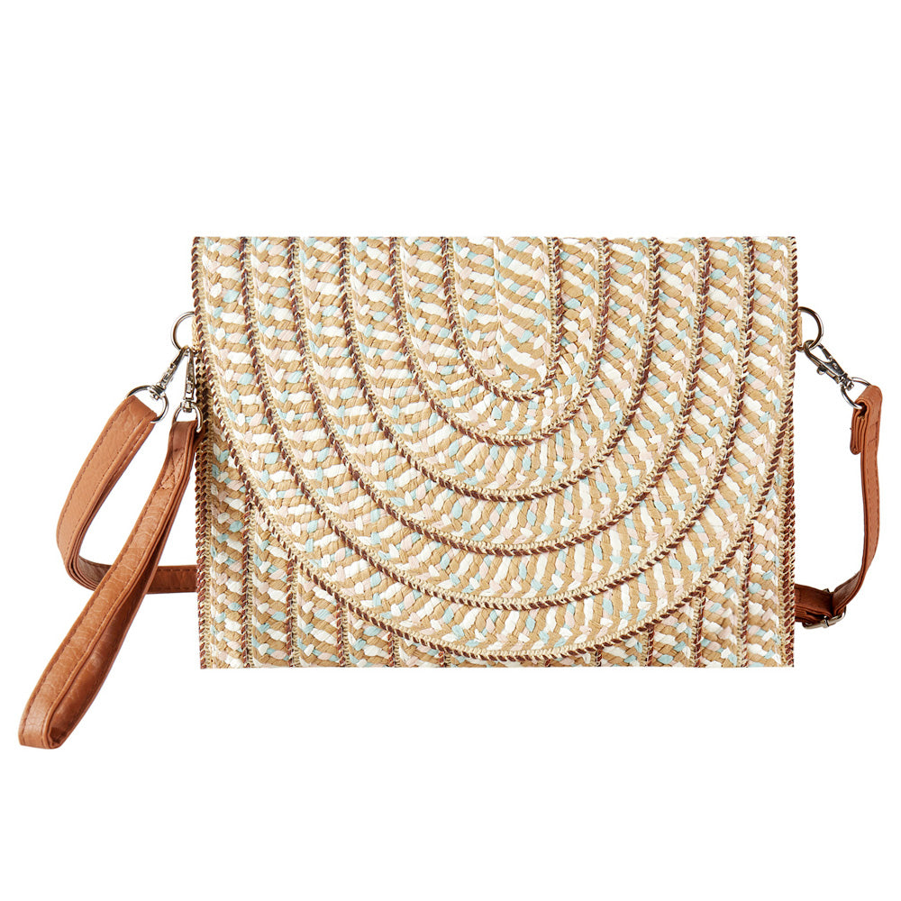 iLLASPARKZ Multi Color Straw Clutch Bag / Crossbody Bag