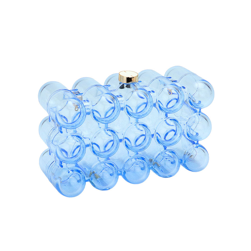iLLASPARKZ Bubble Celluloid Acetate Transparent Box Clutch Crossbody Bag