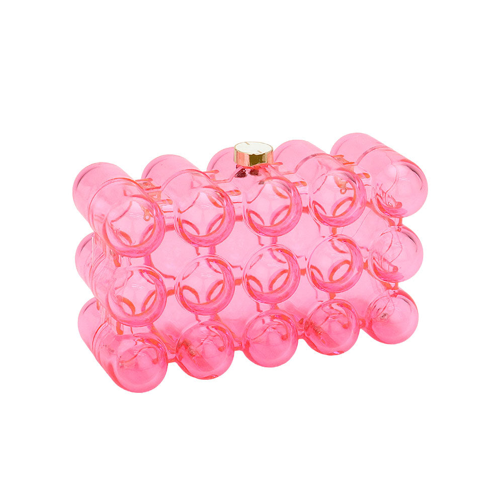 iLLASPARKZ Bubble Celluloid Acetate Transparent Box Clutch Crossbody Bag