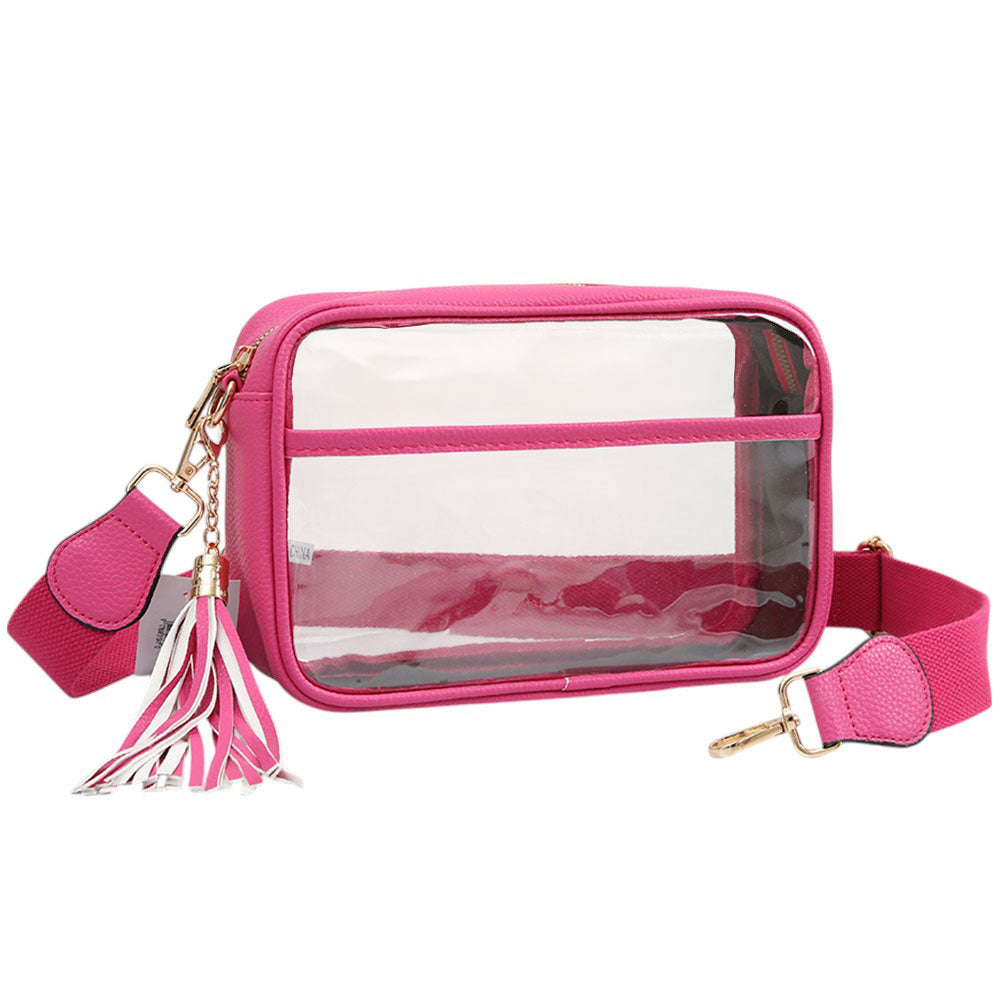 iLLASPARKZ Faux Leather Transparent Rectangular Crossbody Bag