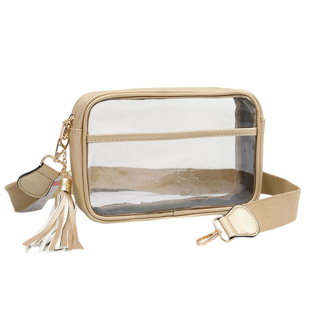 iLLASPARKZ Faux Leather Transparent Rectangular Crossbody Bag