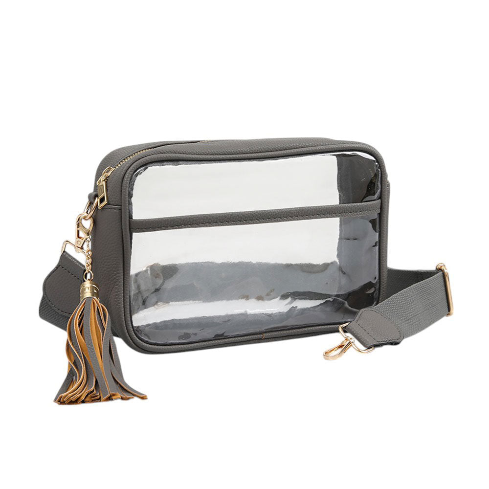 iLLASPARKZ Faux Leather Transparent Rectangular Crossbody Bag