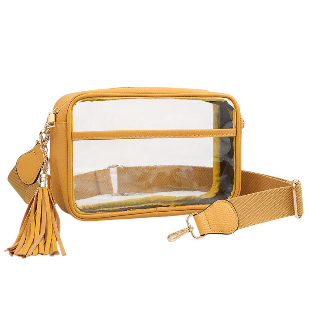 iLLASPARKZ Faux Leather Transparent Rectangular Crossbody Bag