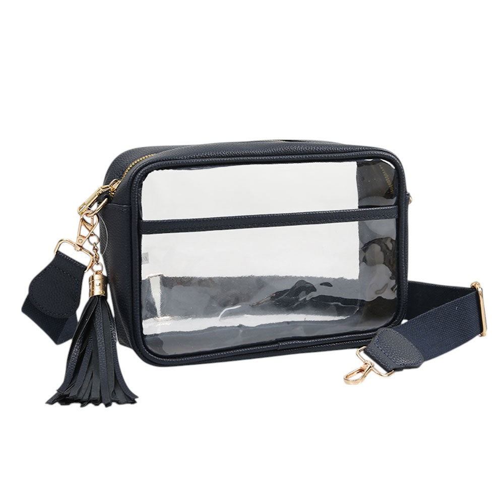 iLLASPARKZ Faux Leather Transparent Rectangular Crossbody Bag