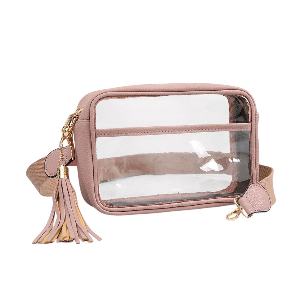 iLLASPARKZ Faux Leather Transparent Rectangular Crossbody Bag