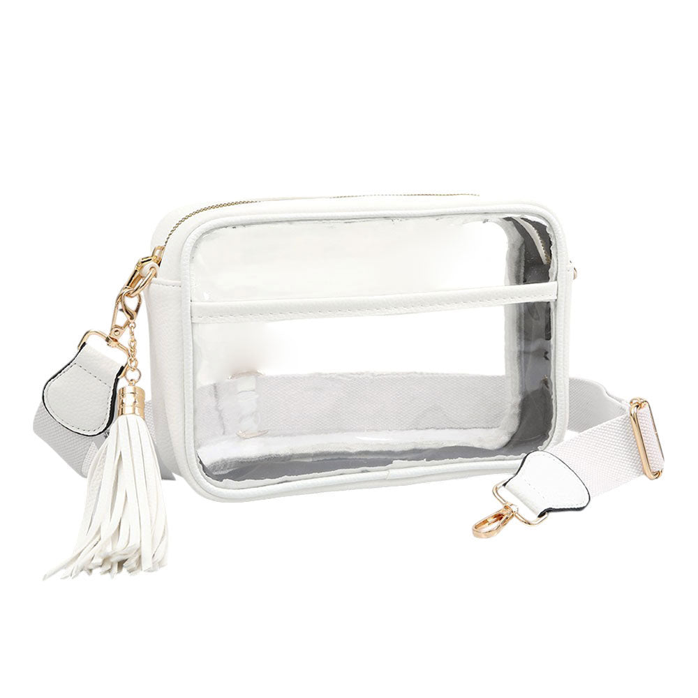 iLLASPARKZ Faux Leather Transparent Rectangular Crossbody Bag