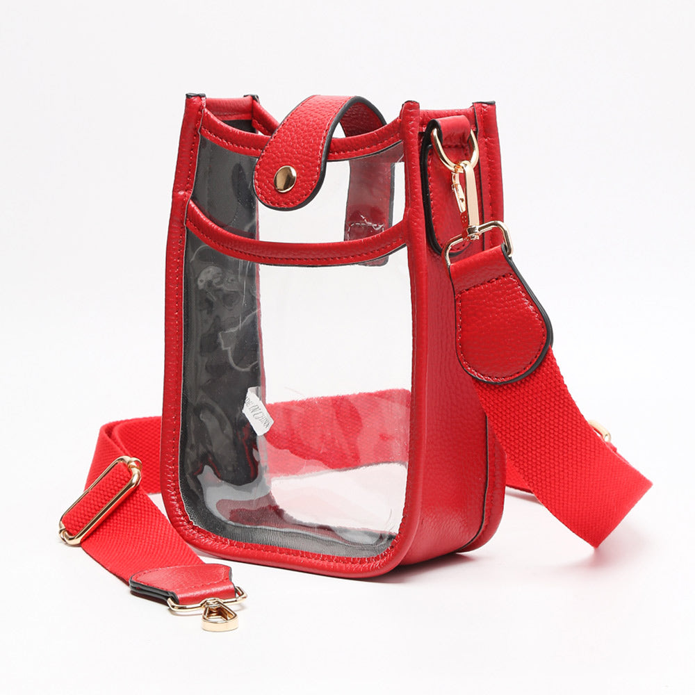 iLLASPARKZ Solid Faux Leather Transparent Crossbody Bag