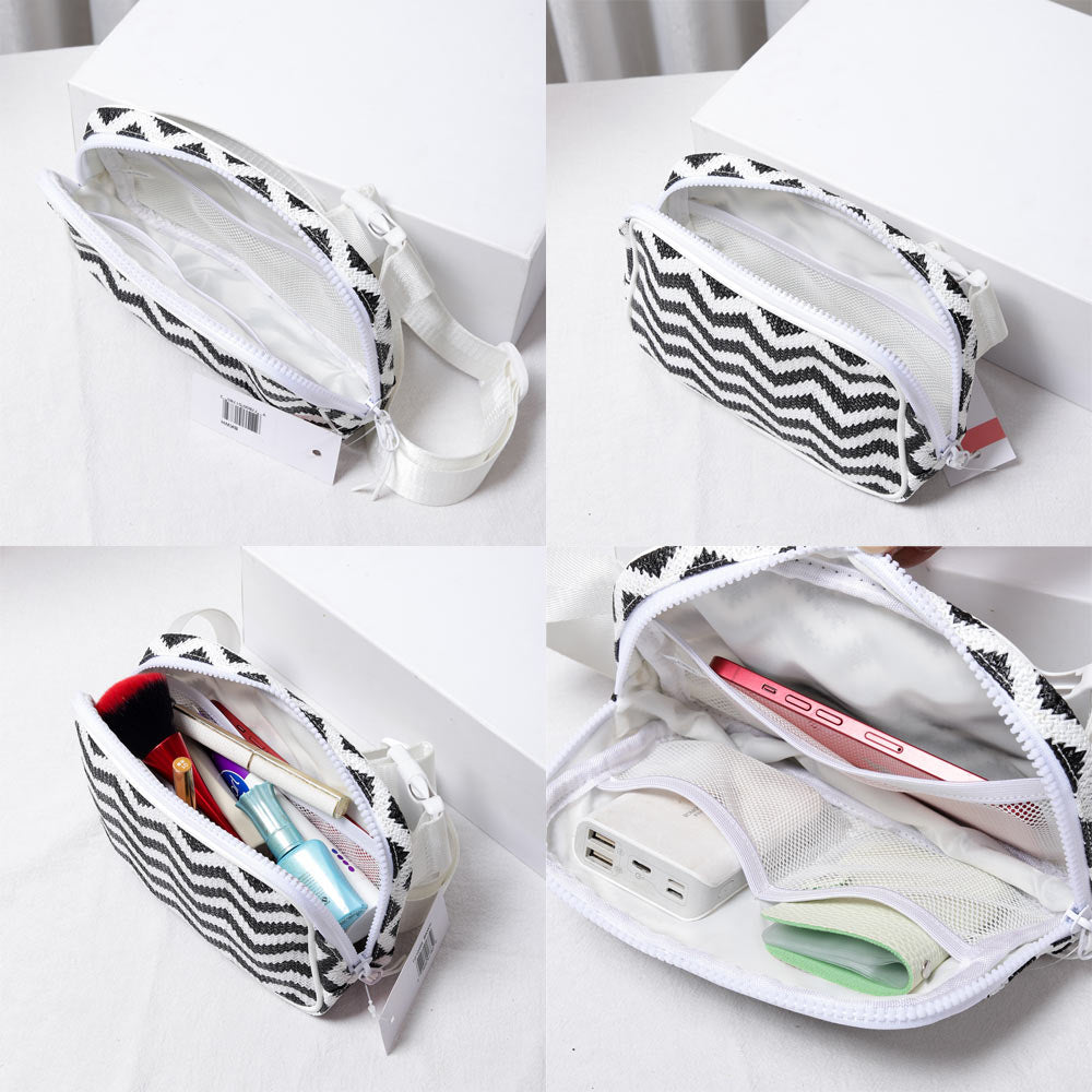 iLLASPARKZ Zigzag Chevron Patterned Straw Sling Bag / Fanny Pack / Belt Bag