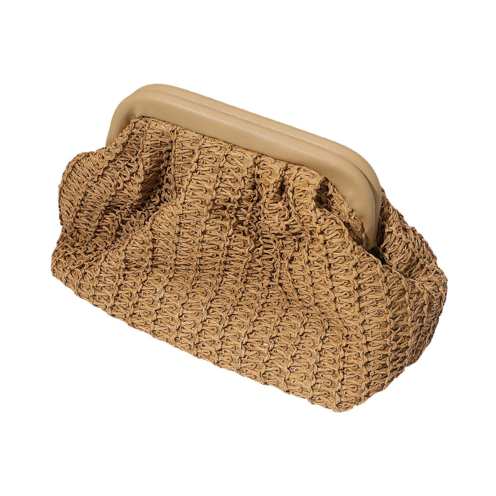 iLLASPARKZ Woven Raffia Clutch Purse Bag / Crossbody Bag