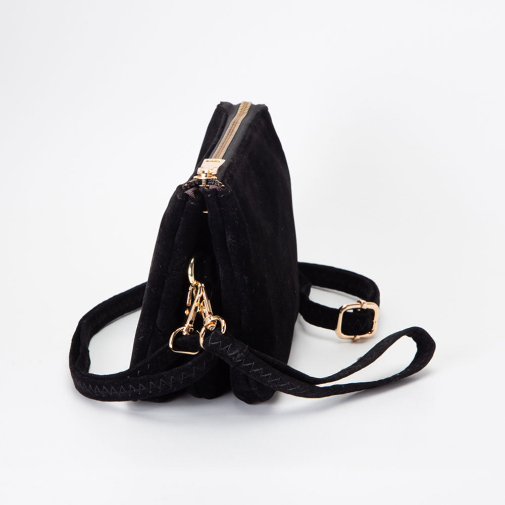 iLLASPARKZ Plain Faux Suede Crossbody Clutch Bag