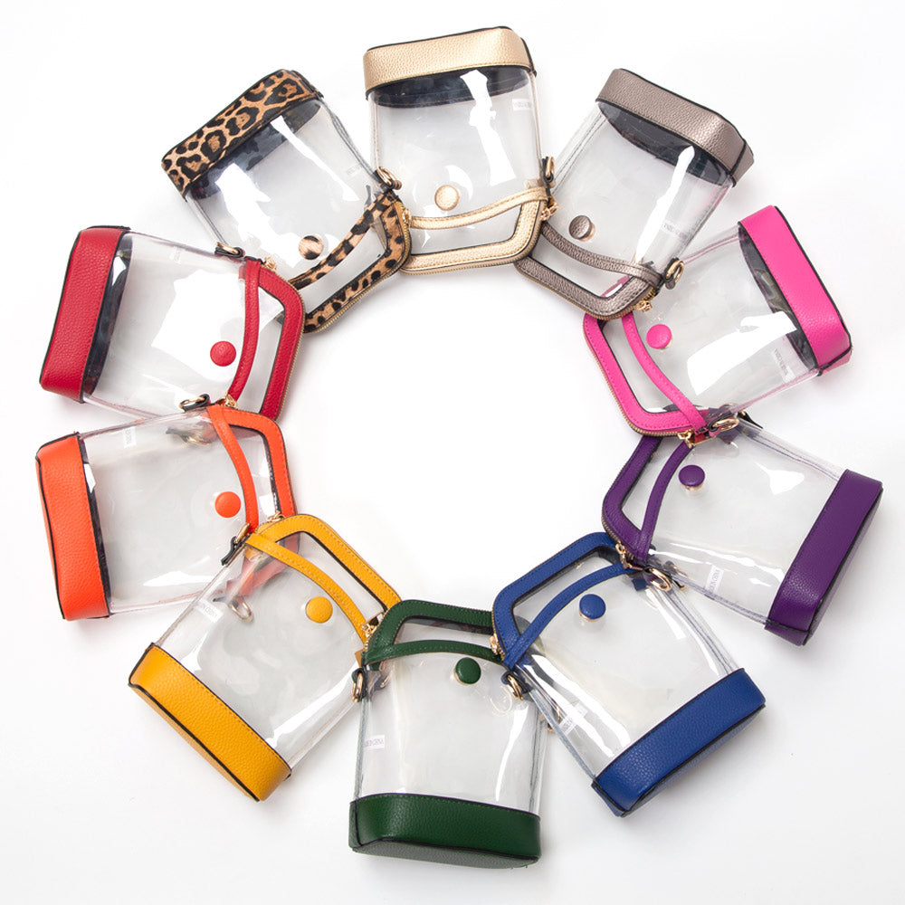 iLLASPARKZ Solid Faux Leather Transparent Crossbody Bag