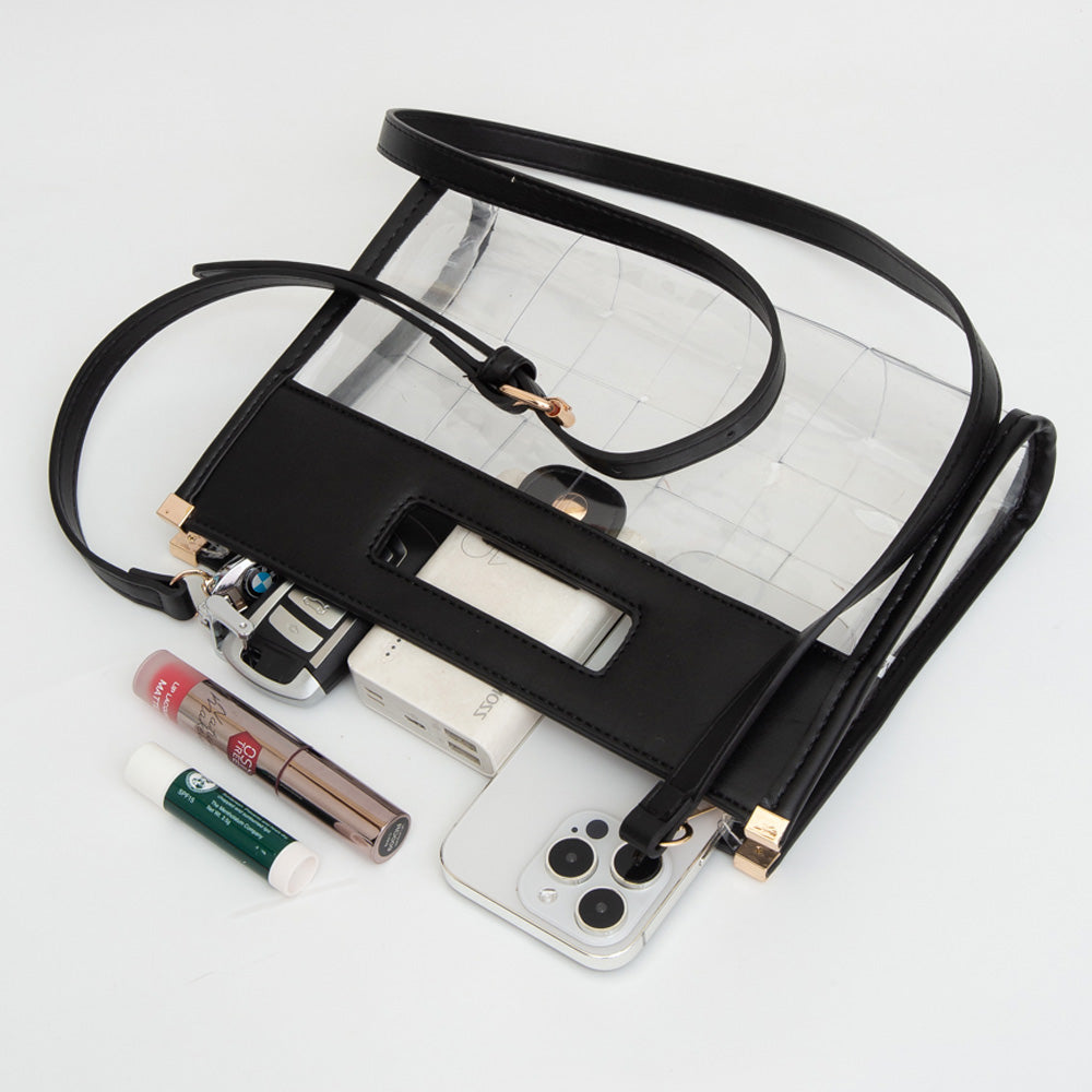 iLLASPARKZ Faux Leather Transparent Crossbody Bag