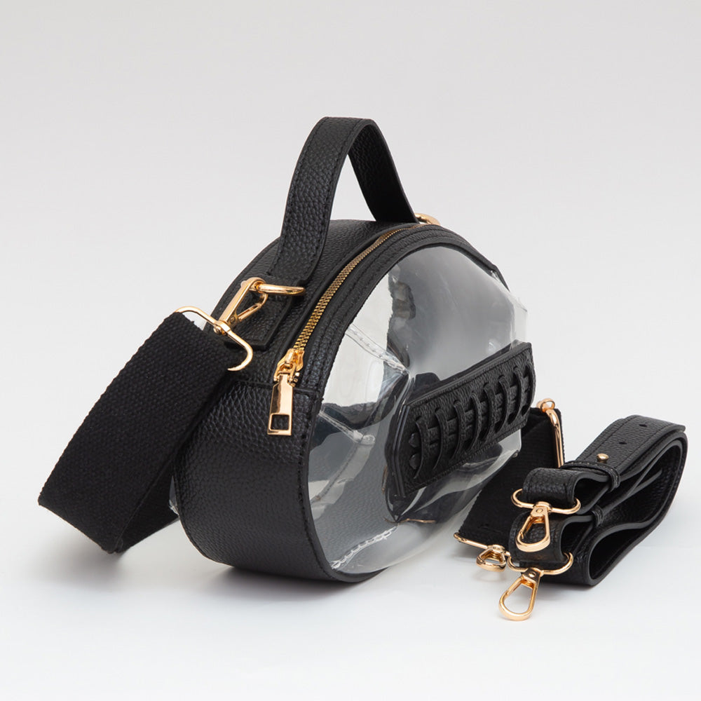 iLLASPARKZ Football Shaped Transparent Crossbody Bag