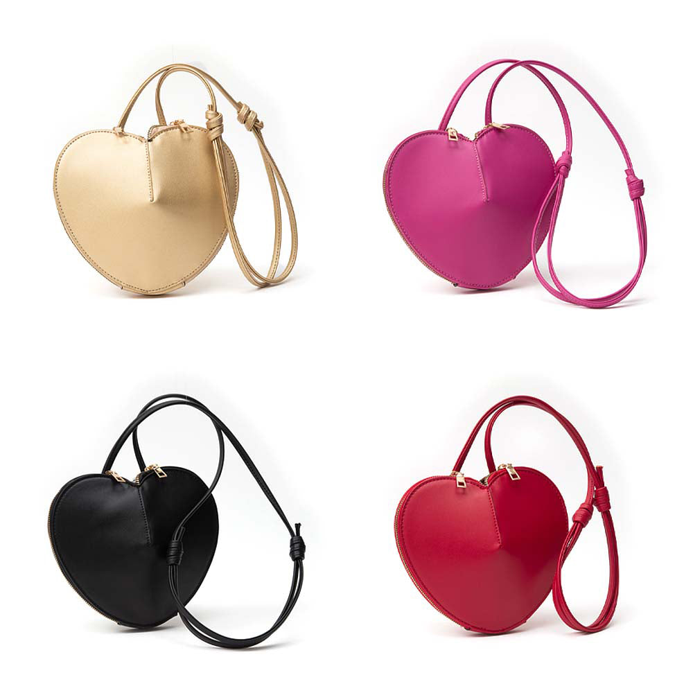 iLLASPARKZ Faux Leather Heart Shaped Crossbody Bag
