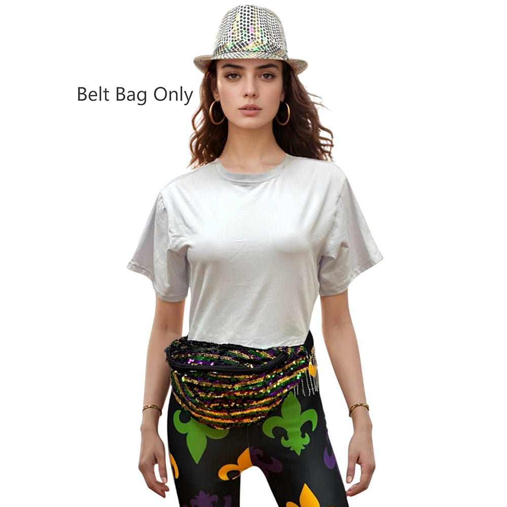 iLLASPARKZ Mardi Gras Sequin Fanny Pack / Belt Bag