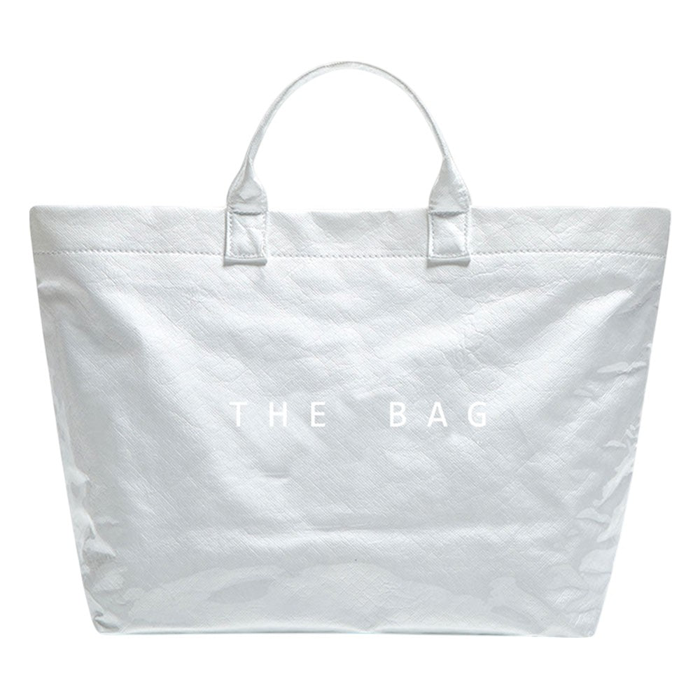 iLLASPARKZ THE BAG Message Print Paper Transparent Paper Top Handle Tote Bag