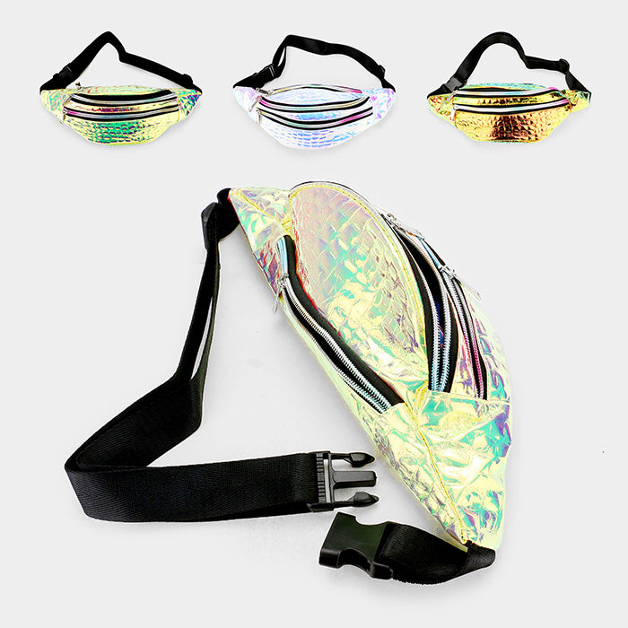 iLLASPARKZ Crocodile Hologram Fanny Pack