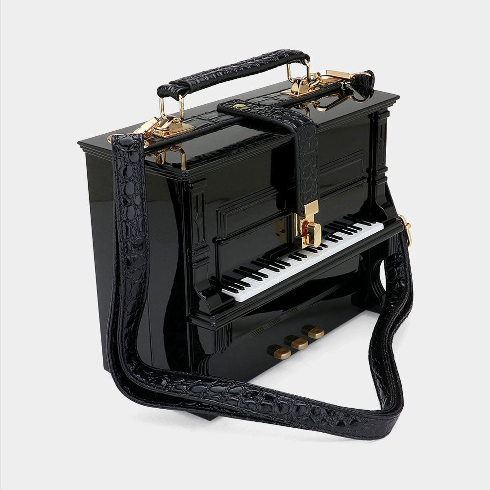 iLLASPARKZ Acrylic Piano Shape Hand Bag / Crossbody Bag