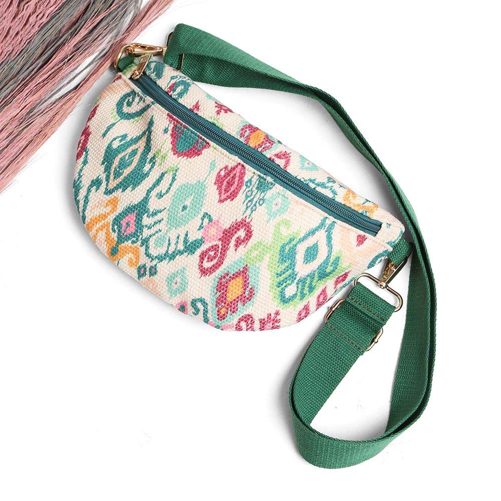 iLLASPARKZ Boho Abstract Pattern Embroidered Crossbody Belt Bag / Sling Bag / Fanny Pack