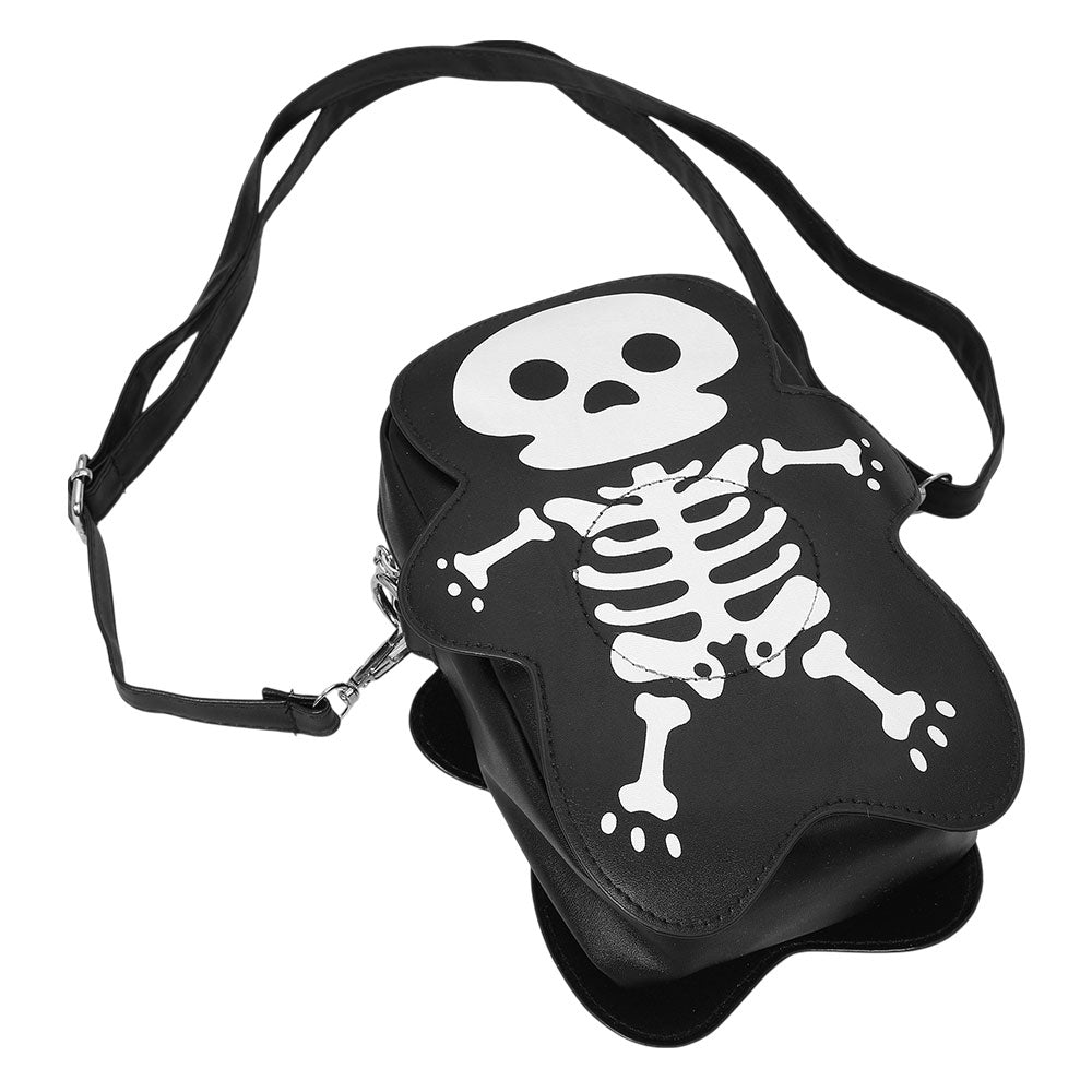 iLLASPARKZ Faux Leather Cute Halloween Skeleton Crossbody Bag