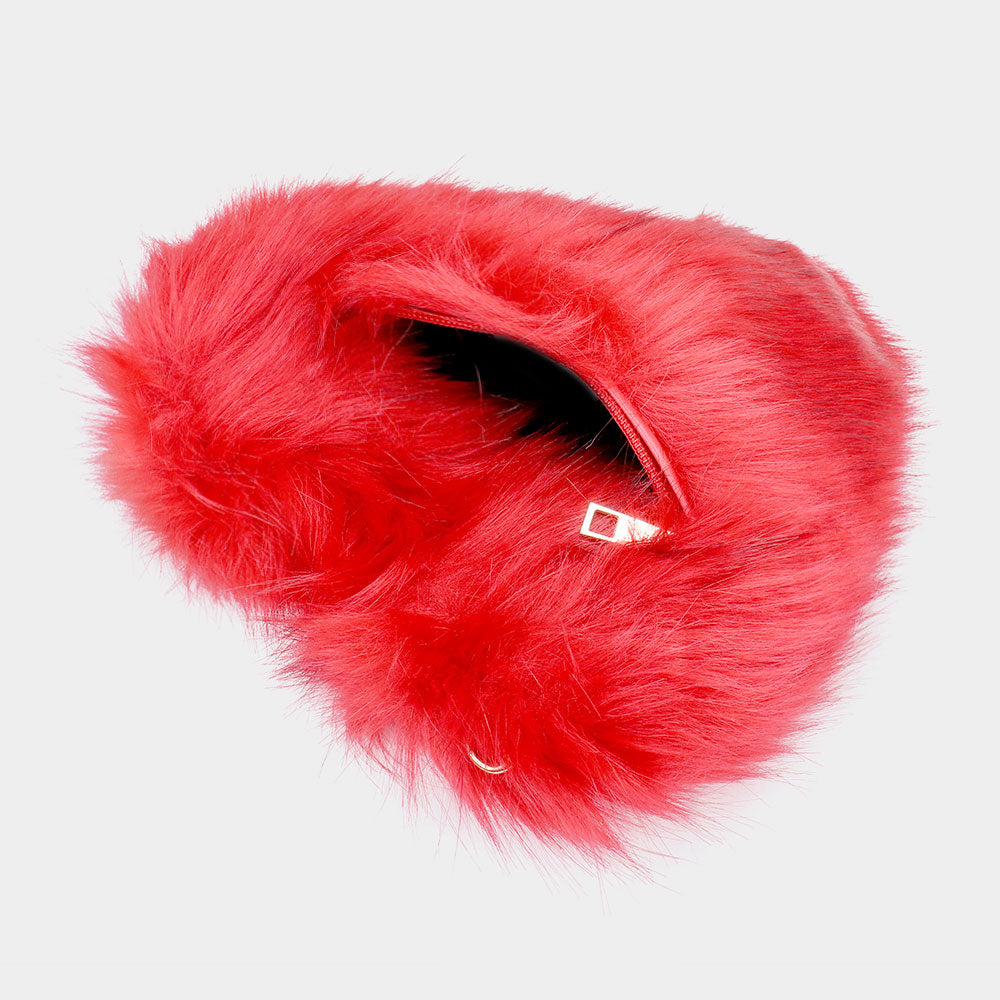 iLLASPARKZ Faux Fur Heart Crossbody Bag