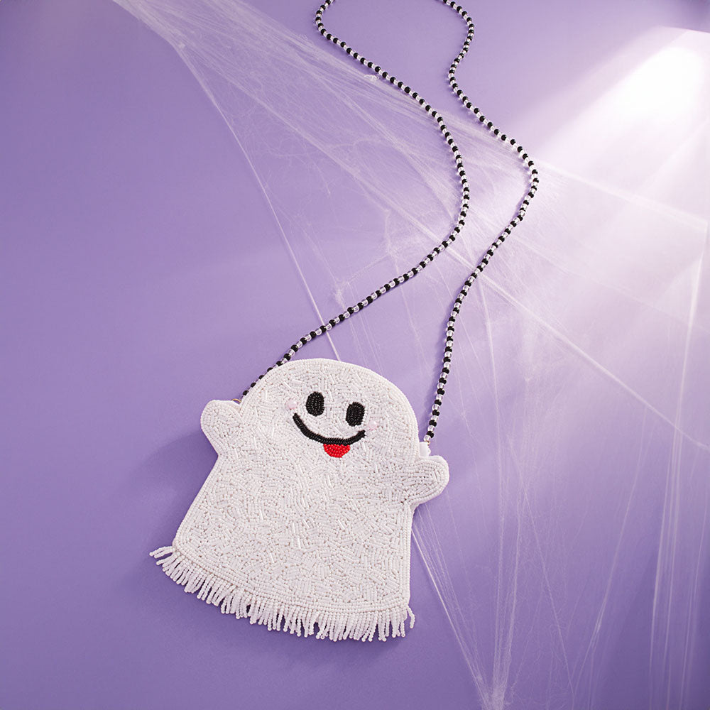 iLLASPARKZ Halloween Ghost Beaded Mini Crossbody Bag